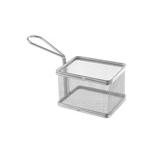 Cos tip friteuza, pentru servire snacks, otel inoxidabil - 100x80x(H)75 mm