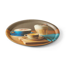 Tava de servire anti-alunecare,rotunda, cu imprimeu,  ø380x(H)15mm