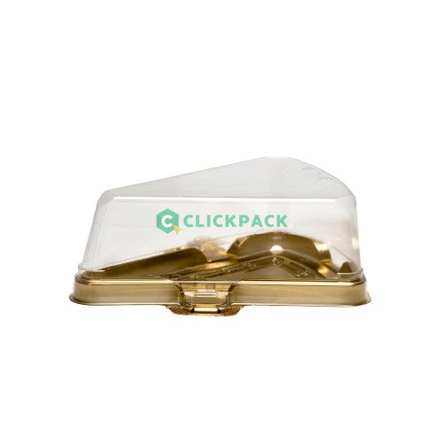 Set Cutie felie tort aurie cu capac transparent - CLICKPACK