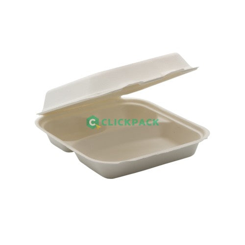 Set Meniu carton biodegradabil (trestie de zahar) 3 compartimente - CLICKPACK