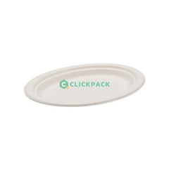 Set Farfurie carton biodegradabil (trestie de zahar) ovala D26cm - CLICKPACK