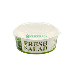 Set Bol din carton imprimat pentru salate 1250ml + capac transparent - CLICKPACK