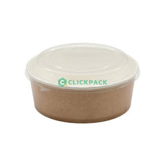 Set Bol din carton natur 750ml + capac transparent