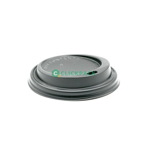 Set Capac plastic pentru pahar carton bautura calda - negru - 12oz - CLICKPACK