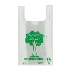Set Sacosa alba cu inscriptie verde din material biodegradabil 6-7 kg - CLICKPACK