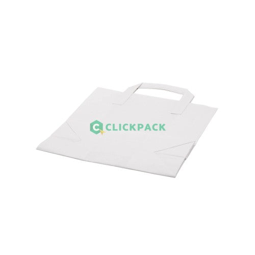 Set Sacosa hartie alba maner plat 18*9*25 - CLICKPACK