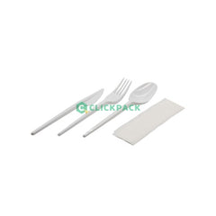 Set Set furculita + cutit + lingura reuse + servetel - CLICKPACK
