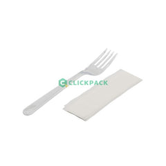 Set Set Furculita alba servetel material biodegradabil CPLA - CLICKPACK