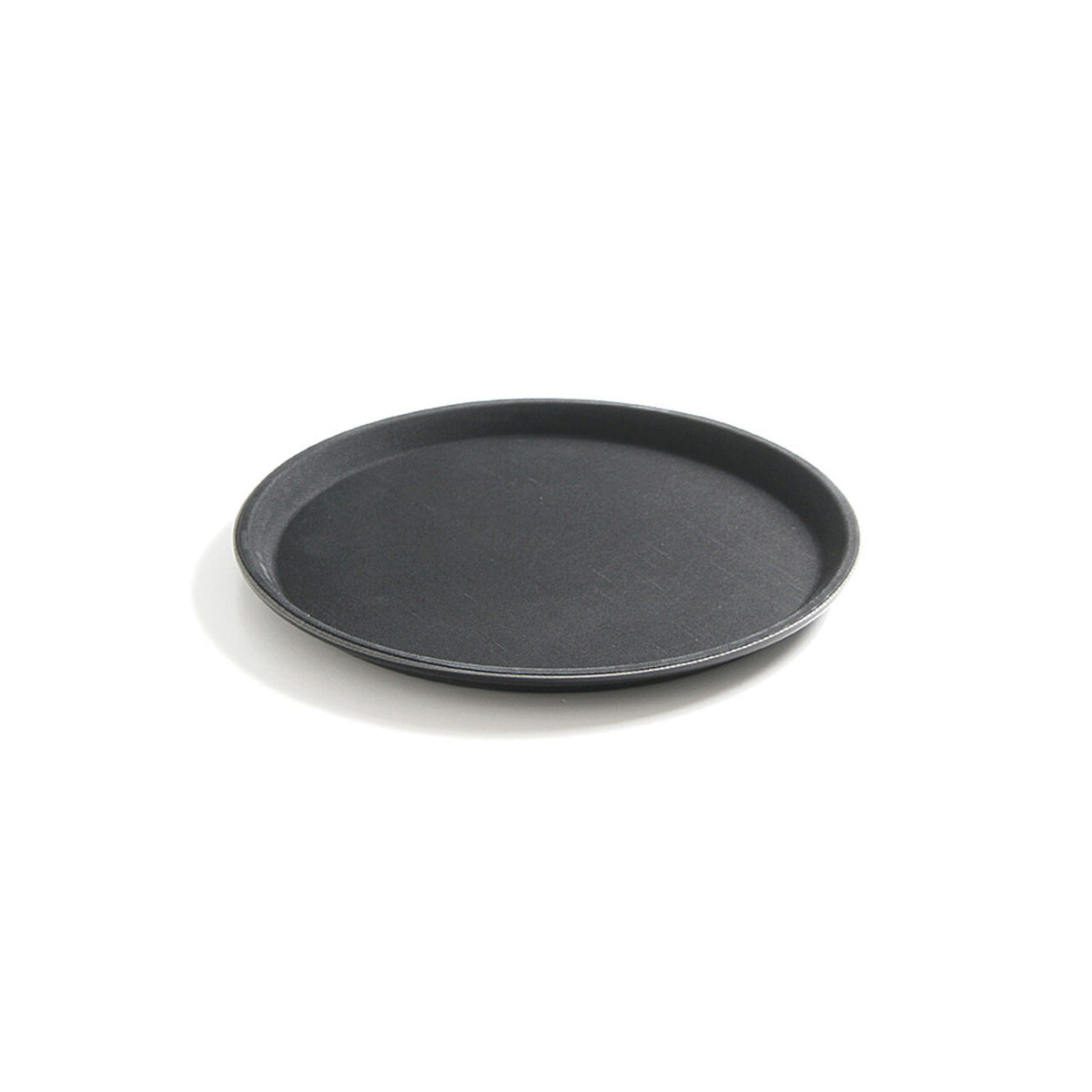 Tava servire rotunda, diam. 35 cm, poliester armat cu fibra de sticla, strat anti-alunecare, culoare neagra
