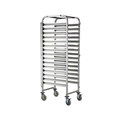 Carucior debarasare tavi, capacitate 15 tavi x GN 1/1(530x325mm), inox, 615x450x(H)1695 mm,
