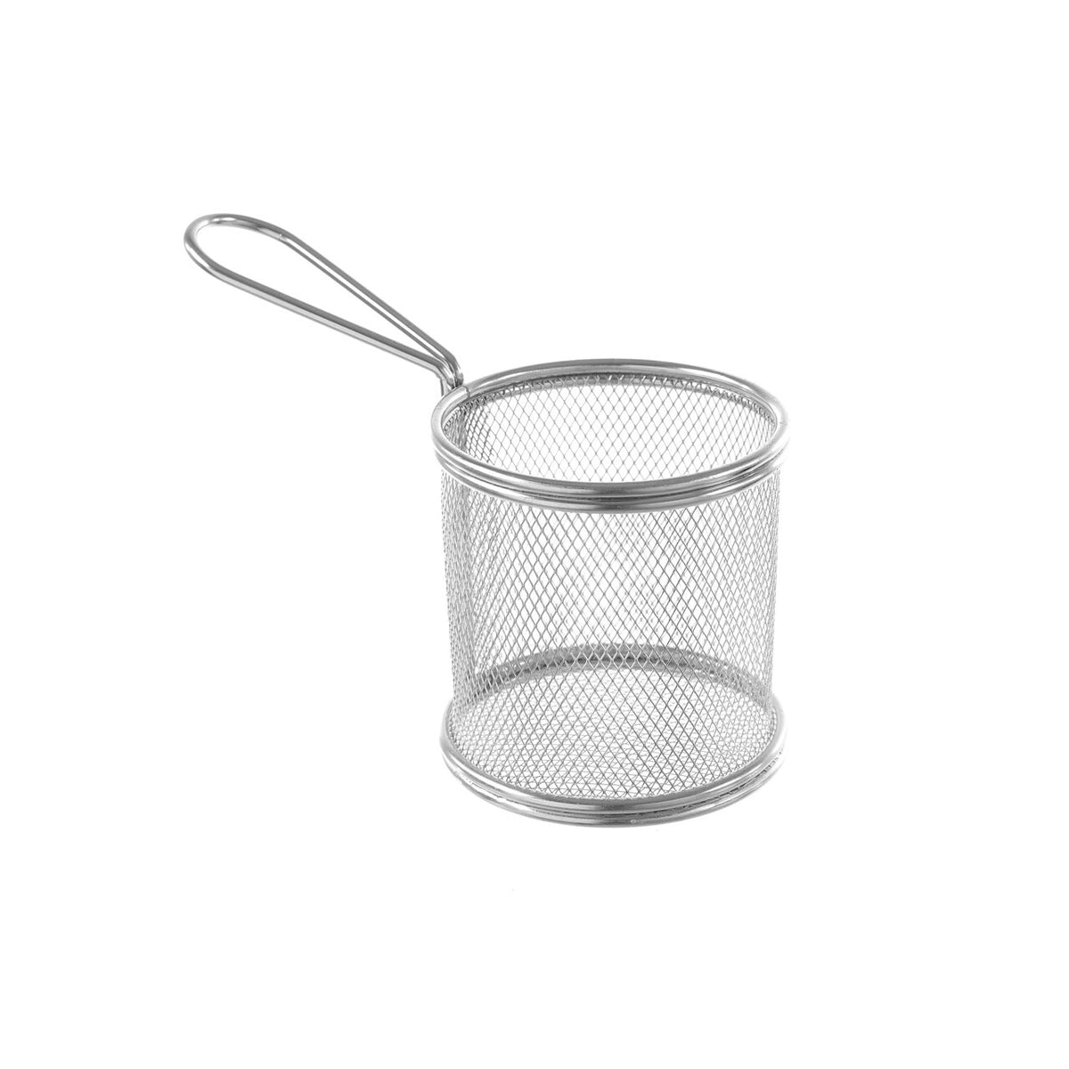 Cos servire tip mini-fry, pentru servire snacks , cartofi prajiti, inox, 90x(H)90 mm - CLICKPACK