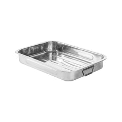 Tava cuptor cu manere, inox, 31.5x24x(H)5 cm, rezistenta in interval de temperatura -40/240 gr C - CLICKPACK